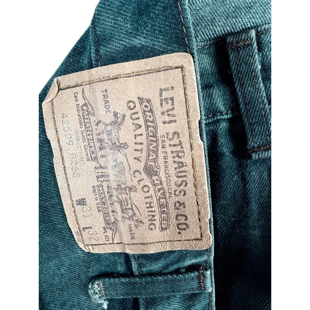 VTG Levi's Jeans Mens 31x32 Faded Charcoal Denim Heritage Straight Leg USA Made